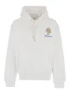 Casablanca 'diamond Column' White Hoodie With Drawstring Hood And Logo Print On The Front In White