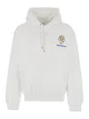 Casablanca 'diamond Column' White Hoodie With Drawstring Hood And Logo Print On The Front In White