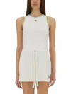 Casablanca Mini Logo Patch Baby Tank Top In White