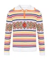 Casablanca Striped Wool-blend Half-zip Sweater In Multicolor