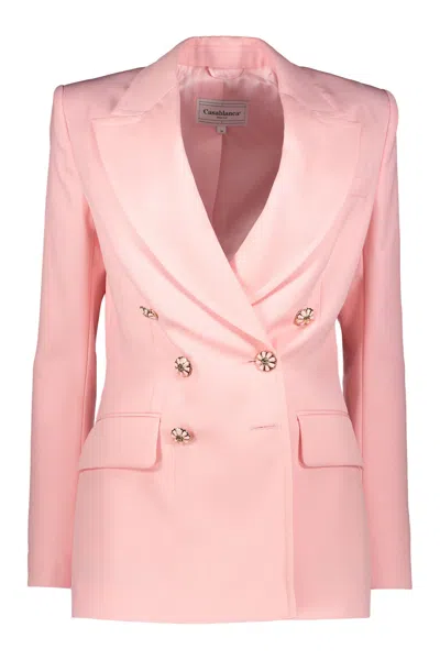 Casablanca Double Breasted Blazer In Pink