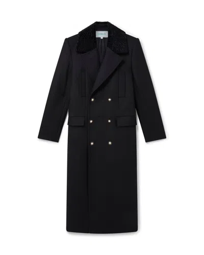 Casablanca Double-breasted Coat In Black