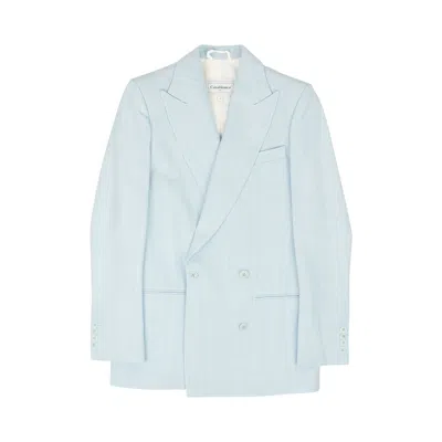 Pre-owned Casablanca Double Breasted Tailored Blazer 'light Blue' | Women's Size 34