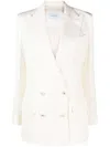 Casablanca Double-breasted Tailored Blazer In White