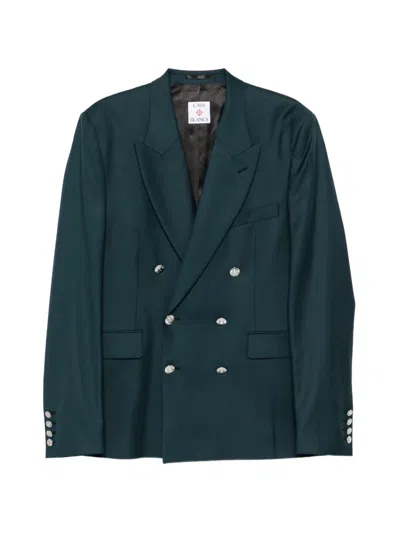 Casablanca Double-breasted Buttoned Blazer In Green