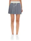 Casablanca Mini Skirt With Drawstring And Pleats In Silver