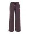 Casablanca Dragonfly Floral Embroidery Jogging Pants In Burgundy