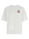 Casablanca Oversized T-shirt With Dragonfly Floral Print In Neutral