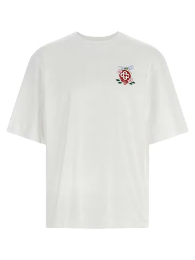 Casablanca Dragonfly Floral T-shirt White In Neutral