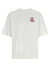 Casablanca Oversized T-shirt With Dragonfly Floral Print In White
