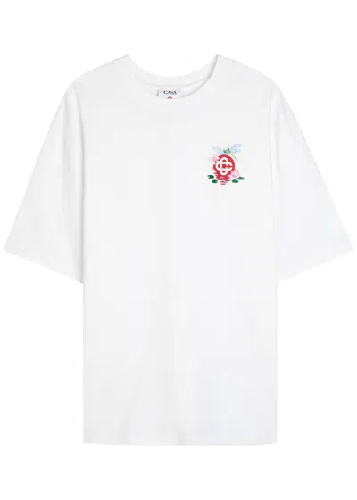 CASABLANCA CASABLANCA DRAGONFLY PRINTED COTTON T-SHIRT