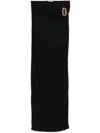 Casablanca Maxi Draped Skirt Black In Black