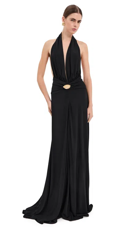 Casablanca Draped Jersey Dress Black