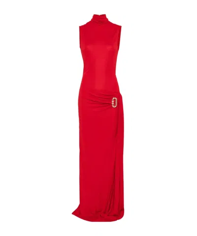 Casablanca Draped Maxi Dress In Red