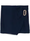 Casablanca Pleated Drapped Skirt In Blue