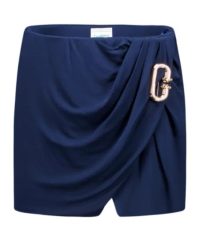 Casablanca Draped Skirt In Blue