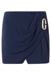 Casablanca Pleated Drapped Skirt In Navy