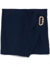 Casablanca Pleated Drapped Skirt In Blue