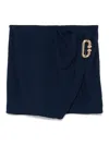 Casablanca Pleated Drapped Skirt In Blue