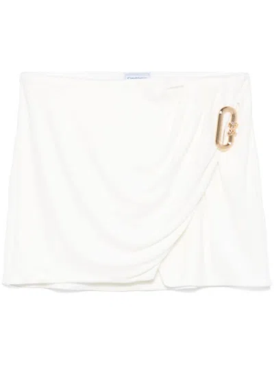 Casablanca Drapped Skirt In White