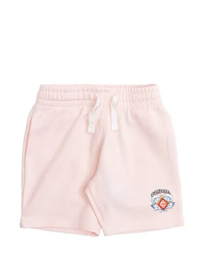 Casablanca Kids' Drawstring Graphic-print Shorts In Pink