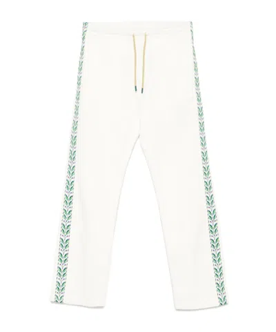 Casablanca Elastic Waist Casual Pants In White