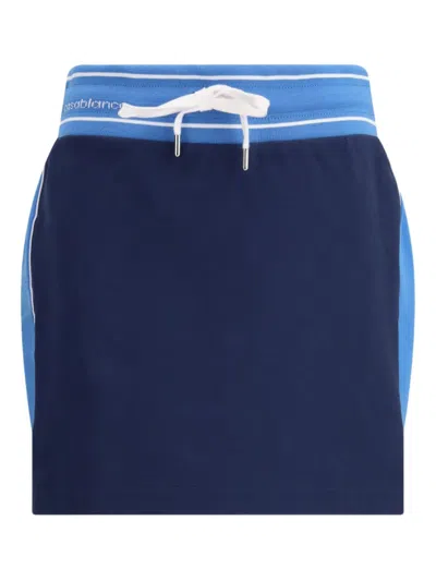 Casablanca Mini Drawstring Skirt With Sophisticated Waistband In Blue