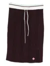 Casablanca Ribbed-knit Cotton Midi Skirt In Brown