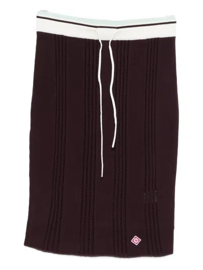 Casablanca Drawstring Mini Skirt In Brown