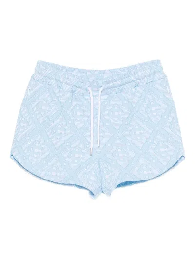Casablanca Drawstring Pattern Shorts In Blue