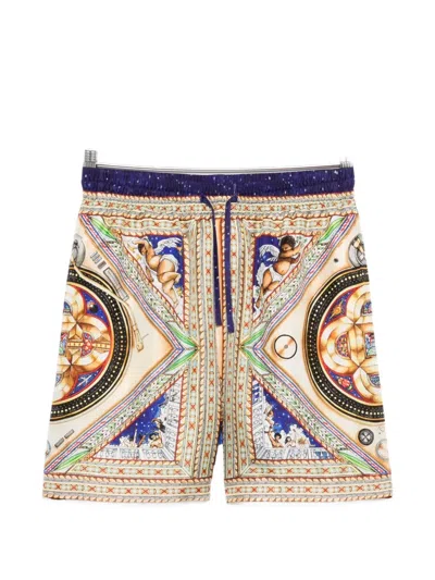 Casablanca Shorts In Seta Con Stampa All-over Multicolore