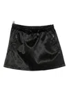 Casablanca Drawstring Patterned Mini Skirt In Black