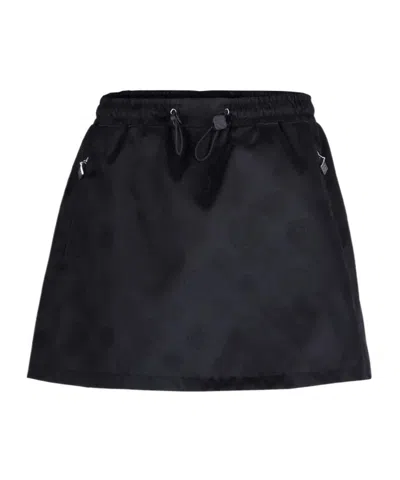 Casablanca Drawstring Patterned Mini Skirt In Black