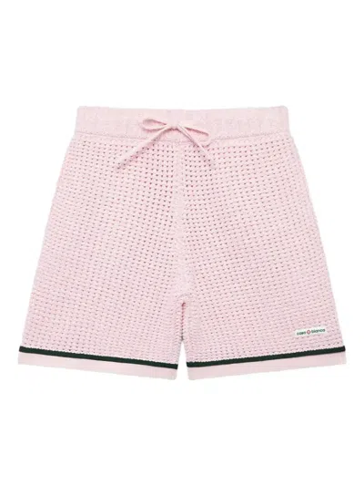 Casablanca Drawstring Polo Shorts In Pink
