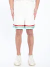 Casablanca Mens Casa Way World Series Relaxed-fit Striped Silk Shorts