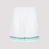 Casablanca Mens Casa Way Graphic-print Drawstring Silk Shorts In White