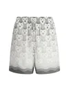 Casablanca Gray Drawstring Shorts In Animal Print