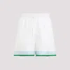 Casablanca Le Jeu Colore Silk Shorts In White