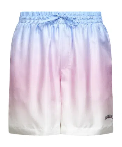 Casablanca Men Printed Silk Twill Volcano Gradient Shorts In Multi