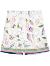 Casablanca Multicolor Pattern Silk Shorts In White