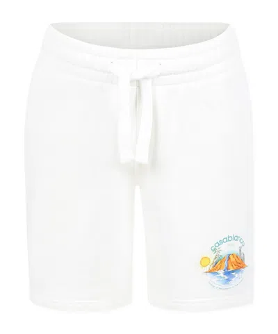 Casablanca Kids' Drawstring Shorts In Ivory