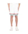 Casablanca Mens Casa Way World Series Relaxed-fit Striped Silk Shorts In White