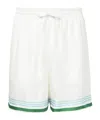 Casablanca Le Jeu Colore Silk Shorts In White