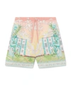 Casablanca Linen Shorts With Printed Graphic Design In White