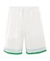 Casablanca Le Jeu Colore Silk Shorts In White