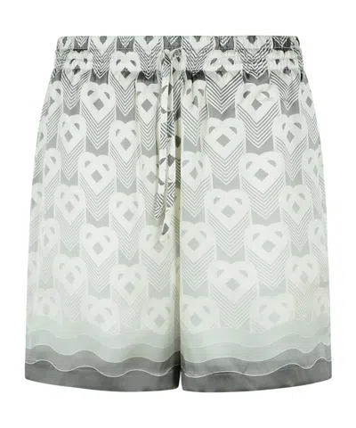 CASABLANCA CASABLANCA GRADIENT HEART MONOGRAM SHORTS