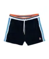Casablanca Montagne Velvet Shorts With Side Stripe In Black