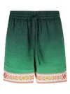 Casablanca Unity Is Power Print Silk Shorts In Unity Is Power