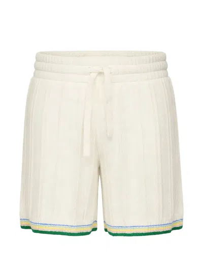 Casablanca Drawstring-fastening Stripe-detail Track Shorts In White