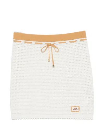 Casablanca Drawstring-waist Mini Skirt In White